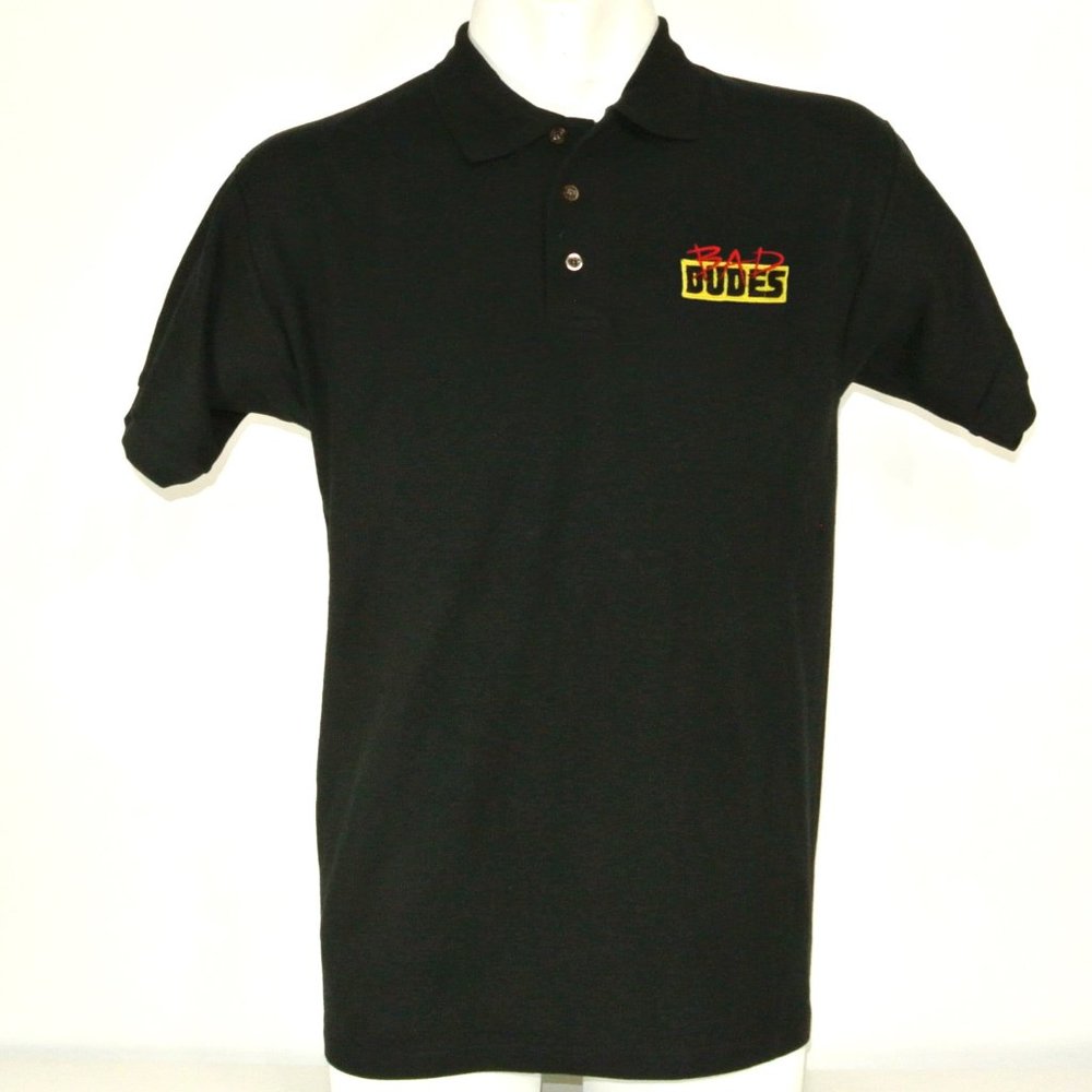 BAD DUDES Vintage Arcade / Nintendo Video Game Employee Uniform Polo Shirt